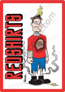 Redshirts custom promotional playing cards - Corporate branding example